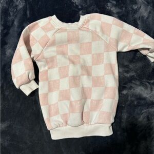 Grayson mini pink and white checkered sweater dress